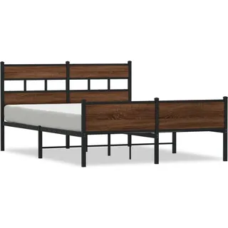 vidaXL Bettgestell ohne Matratze Braun Eiche 140x200 cm Holzwerkstoff - Braun