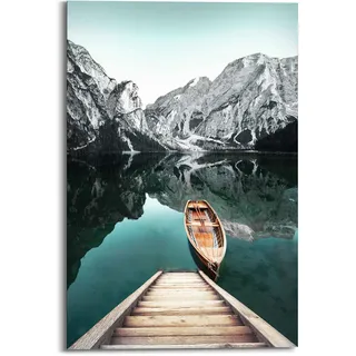 Wandbild REINDERS "Wandbild Berg See Rocky Mountains - Glacier - Winter", grün (farbe bild(er): grün), B:60cm H:90cm, MDF, Bilder, Wandbild