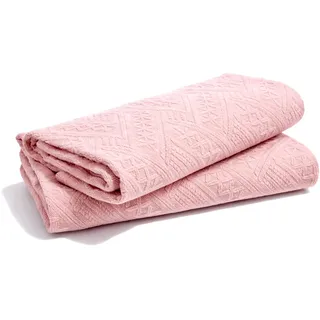 Aysatogc 2 Stück Handtücher Rosa 75x35 cm Jacquard Gewebt Dekorative Boho-Handtücher Spa Reinigungstücher für Bad & Geschenk Dekorativ