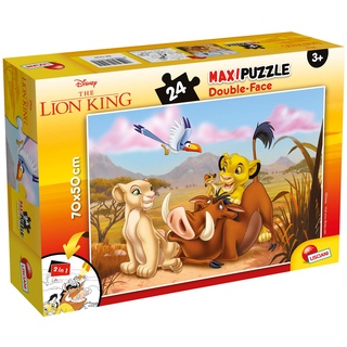 Lisciani - DISNEY Puzzle - Der König der Löwen - 24 Charaktere - Doppelseitig - Riesenpuzzle und Ausmalbild - Unterhaltsames Spiel - Für Kinder ab 3 Jahren - Hergestellt in Italien