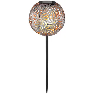 Globo Solarleuchte , Silberfarben , Metall , 54 cm , mit Schalter , Dekoration, Gartendeko