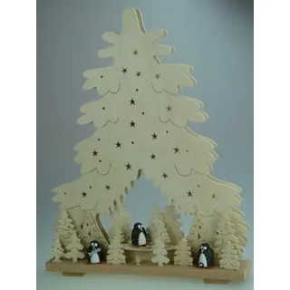 Schwibbogen Weihnachtstanne mit Schneemann Größe =44x51cm NEU Lichterbogen