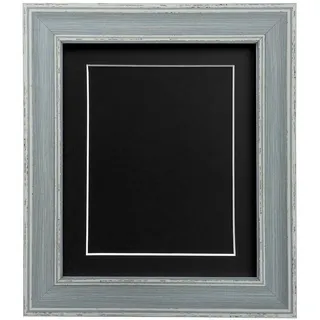 FRAMES BY POST scandi Bilderrahmen, mit schwarzem Passepartout und Rückwand, 76,2 x 50,8 cm, für Bildgröße A2, Blau