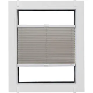 Plissee SUNLINES "Budget Crepe", grau (hellgrau, weiß), B:70cm H:100cm, Obermaterial: 85% Polyester, 15% sonstige Fasern, Plissees, Plissee, Klemmfix, glatt