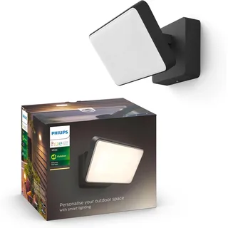 Philips Außenstrahler Metall 15,3 cm spritzwassergeschützt 2600 lm schwarz