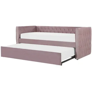 Beliani Tagesbett 90 x 200 cm rosa