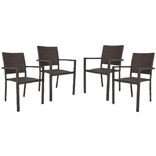 Garden Pleasure MALAGA Stapelstuhl 55 x 57 x 88 cm braun 4 St.