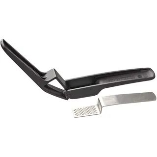 Fackelmann Knoblauchpresse, Testsieger Presse mit ergonomischen Griffen und herausnehmbaren Sieb, hochwertiger Knoblauchschneider (Farbe: Schwarz/Silber), Menge: 1 Stück