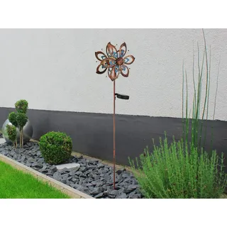 Solarleuchte Windrad Kupfer, Höhe 92cm - Gold