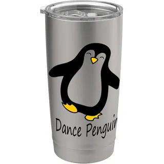 Tanzender Pinguin Doppelwandiger Edelstahl-Thermobecher