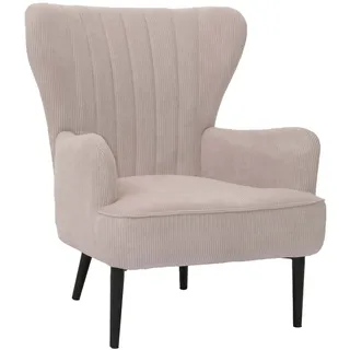 Mendler Lounge-Sessel HWC-K37 Cord 75 x 80 x 78 cm Beige mit Kissen