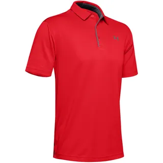 Under Armour Herren Tech Poloshirt Komfortables und kurz rmliges Sportshirt mit Loser Passform, Red/Graphite Graphite, XL