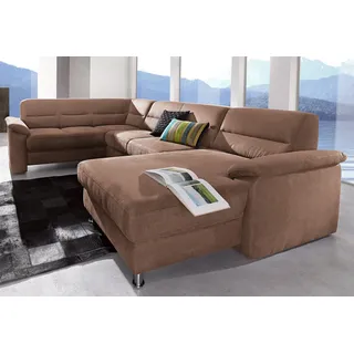 sit&more Wohnlandschaft inklusive Boxspring/Federkern-Polsterung, wahlweise mit Bettfunktion, braun,