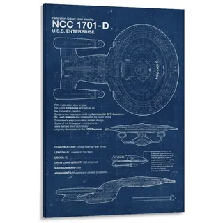 NCC-1701-D Blaupausen-Poster, Bürozimmer-Dekor, kosmischer Sternenhimmel, Wandkunst-Poster für Wanddekoration, 40 x 60 cm