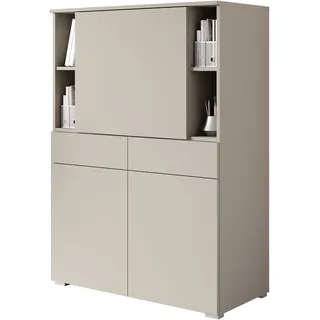 OTTO home "Paris, Moderner PC-Schrank mit klappbarer Arbeitsfläche", 1 Stk. tlg. 2 Schubladen, Push-to-Open und verstellbare Einlegeböden, Breite 90 cm,
