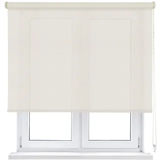VIEWTEX Seitenzugrollo Screen 10% Öffnungsgrad Leinen Weiss 90 x 250 cm 5 Jahre Garantie