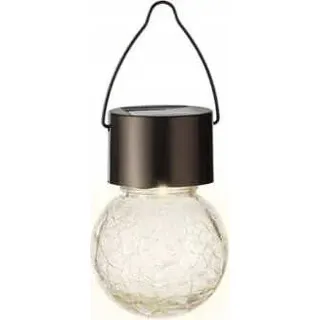 Solar Gartenleuchte LED Kugel Glühbirne Glas 6x9cm 1 Stück Warmweiß - Schwarz
