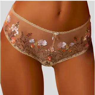 LASCANA Stringpanty »Maria«, mit bunten Blumen aus Stickereispitze LASCANA toffee-bunt 44/46