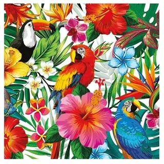 FIESTAS GUIRCA | 20 Hawaii Servietten Einweg (16x16 cm) - Tischdekoration für Abschlussfeiern und Hawaii Feiern - Ideal für Sommer-Events und Themenpartys - Mehrfarbig