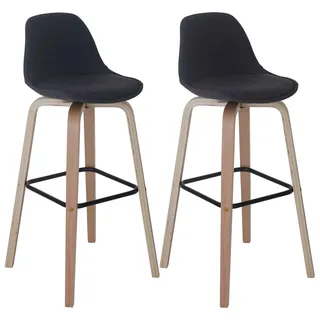 MCW Barhocker A89 2er-Set 2er Set Textil Dunkelgrau