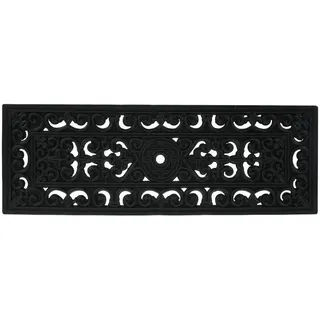 Relaxdays Stufenmatte , Schwarz , Kunststoff , 75x1x25 cm , Teppiche und Böden, Bodenbeläge