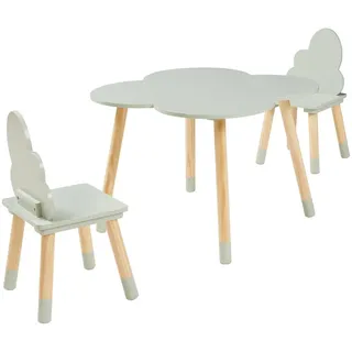 [en.casa] Kindersitzgruppe Epim , Mintgrün , Holzwerkstoff , Kiefer , 60x44x60 cm , Babymöbel & Kindermöbel, Kinderzimmer & Jugendzimmer, Kindersitzgruppe