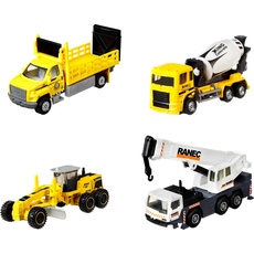 Bild HCC07 - Baumaschinen 4er-Pack, unterschiedliche Baustellenfahrzeuge, Spielfahrzeuge mit beweglichen Teilen, Spielzeug ab 3 Jahren