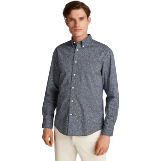 Tommy Hilfiger Flex Poplin aus Baumwolle, Mehrfarbig Night Sky/Ivory Petal PRT), XL