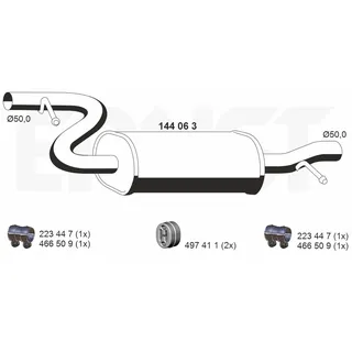 ERNST Mittelschalldämpfer 144063 für VAG