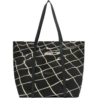 Liebeskind Berlin Damen-Shopper „Aurora“ – Große Canvas-Tasche Damen mit Reißverschlussfach und Leder-Schulterriemen – Shopper Bag Women – Passend für Laptops bis 16 Zoll – Light Bag, Schwarz