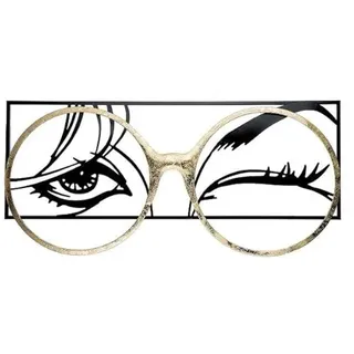 GILDE Wandrelief Twinkle Metall glänzend goldfarben/schwarz Fraumotiv rechteckig 90x43 cm Dekoration Kunst Wanddeko Wohnaccessoire