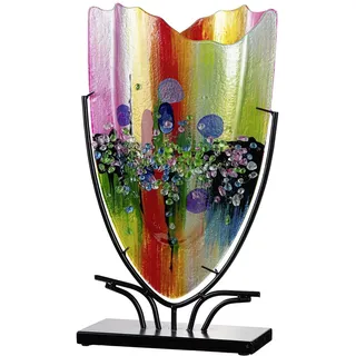Gilde Dekovase GILDE Bodenvase Manto blau; pink H. 49 cm", blau, pink, B:30cm H:49cm T:10,5cm, Glas, Vasen, Dekovase
