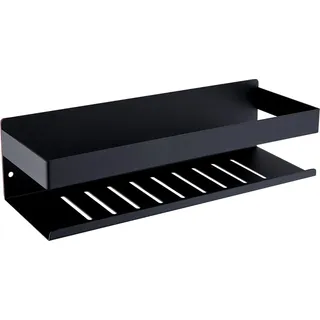 Duschablage ohne Bohren - matt schwarz - Wandmontage - 30 cm - Edelstahl