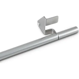 Klemmstange 60–80cm Silber (Endstück Fit), Gardinenstange aus Metall, Ø8/10mm, Montage ohne Bohren, Spannstange stufenlos ausdrehbar - Silber