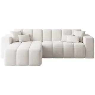 Graingold Ecksofa Nork Creme Links , Textil , Kiefer , L-Form, Ottomane links,L-Form , 265x180 cm , Oeko-Tex®, Reach, Hergestellt in Europa, Handmade in Europe, Hergestellt in Europa, Made in EU, Real Wood , Wohnzimmer, Sofas & Couches, Wohnlandschaften, Ecksofas