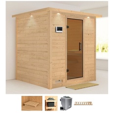 Bild von Sauna »Menja«, (Set), 9-kW-Bio-Ofen mit externer Steuerung beige