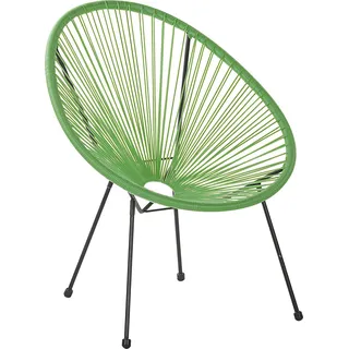 BELIANI Balkonstuhl Grün Polyrattan Spaghetti-Optik Modern Mexikanischer Stil Outdoor Balkon Terrasse Garten Möbel - Grün, Schwarz