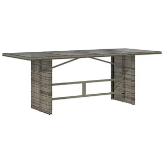 vidaXL Gartentisch mit Glasplatte Grau 190x80x74 cm Poly Rattan - Grau