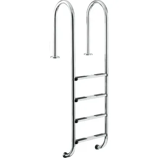 Poolleiter Edelstahl für Tiefbecken mit 150 cm höhe - kompakt - Silber