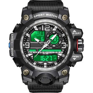 findtime Militär Große Armbanduhr Herren Uhren Analog Digitaluhr 5 ATM wasserdichte Outdoor Taktische Sportuhr mit Wecker Datum 12/24H LED Stoppuhr für Männer Jungen Silikonband