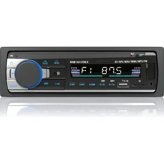 strex Autoradio mit Bluetooth für alle Fahrzeuge - USB, AUX und Freisprecheinrichtung - Fernbedienung - Ein-DIN-Autoradio mit integriertem Mikrofon