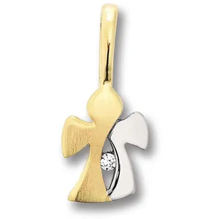 Kettenanhänger ONE ELEMENT "Zirkonia Engel Anhänger aus 333 Gelbgold", gold, Schmuckanhänger, Kinder, Gelbgold 333, Kettenanhänger