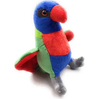 Onwomania Plüschtier Kuscheltier Stoff Tier Papagei Lori bunt Vogel 18 cm - Bunt