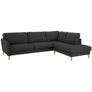 Home Affaire Ecksofa »MARSEILLE 278/202 cm, L-Form, Ottom. rechts/links, verschiedene Bezüge« Massivholzbeine Eiche, Landhausstil, Wellenunterfederung Home affaire