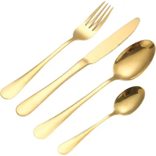 Cheffinger 72-tlg. Besteck-Set für 12 Personen Gold