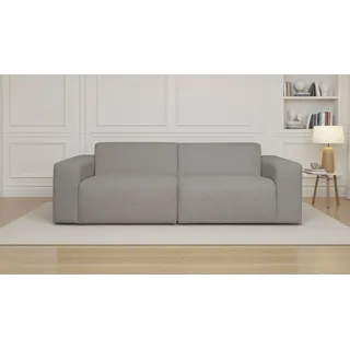 OTTO home 3-Sitzer »Koa, 228 cm, Modulsofa in Cord, Chenille, Struktur, Webstoff« Designsofa, weicher Lounge-Sitzkomfort, Welleunterfederung, bodentief, grau