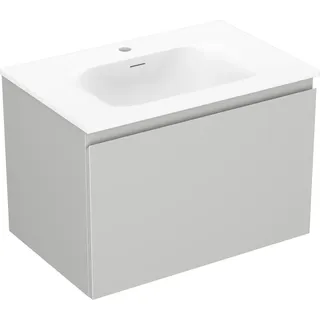 Mexen Orio Badezimmerschrank 70 cm mit Waschbecken Vela, 1 Schublade, grau matt/weiß matt - 91A10-07047-1-BF62-W23M01