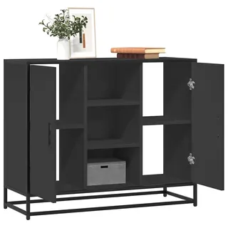 vidaXL Sideboard Schwarz 92x35x76 cm Holzwerkstoff - Schwarz