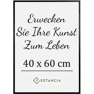 Estancia Schwarzer Bilderrahmen aus Kiefernholz 40x60 cm mit Bruchsicherem Acrylglas | Moderner 40 x 60 cm Holzbilderrahmen