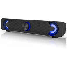 Smalody Soundbar, USB-Soundbar, Gaming-Lautsprecher mit coolen LED-Lichtern, Multimedia-Lautsprecher, perfekt für PC-Spiele, Computer, Desktop, Laptop